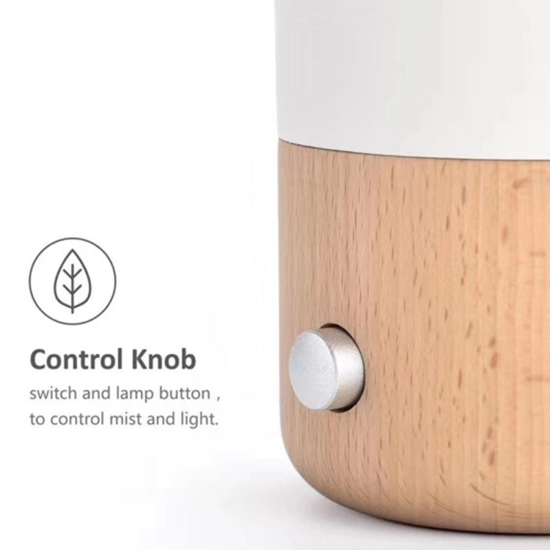 Waterless Nebulizing Essential Oil Diffuser Aromatherapy OAK Wood Handmade Ceramic LED Meditation Ambient Light Scent Fragrance 3